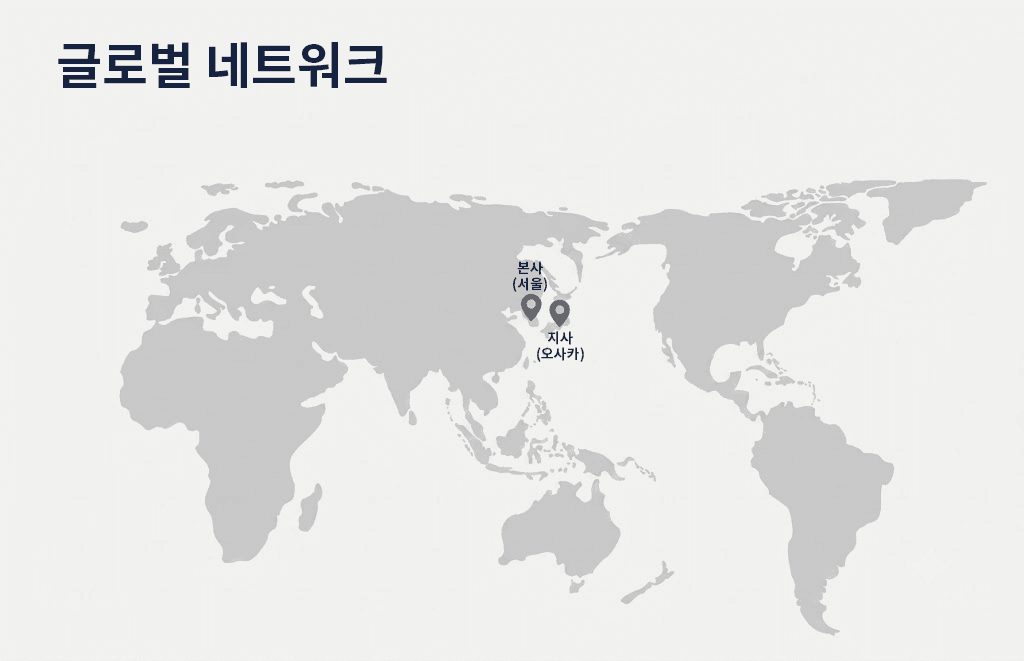 글로벌 네트워크 (본사 서울 · 지사 오사카)